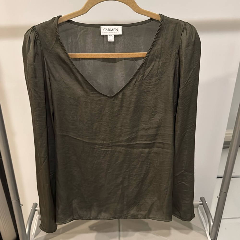 Green Silk Blouse